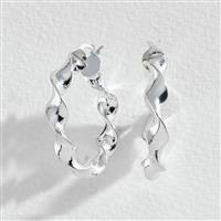 Revere Sterling Silver Twisted Wavy Hoop Earrings