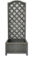 Straight Lattice Wooden Planter - Grey