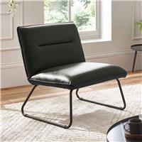 Julian Bowen Saxon Faux Leather Accent Chair - Black