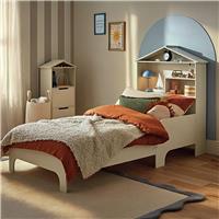 CuddleCo Play House Kids Single Bed Frame - Stone