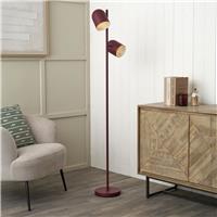Pacific Finn Steel Cloche Multihead Floor Lamp - Mulberry