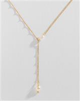 Revere Gold Plated Silver Freshwater Pearl Y shape Necklace