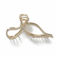 Freedom Gold Tone Crystal Inset Bow Claw Clip