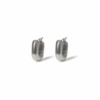Freedom Silver Tone Stainless Steel Clean Hoop Earrings