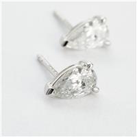 Revere 9ct White Gold 1ct Lab Grown Diamond Pear Cut Stud Earrings