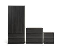 Habitat Jenson 3 Piece 2 Door Wardrobe Set- Black Brown