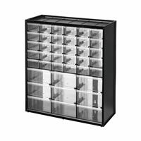 Stanley Multi-Purpose Plastic Storage Bin with 30 Small, 9 Large Drawers - Black