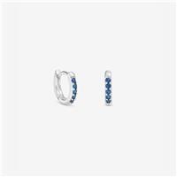 Simply Silver 925 Sterling Silver Sapphire Mini 10mm Hoop Earrings