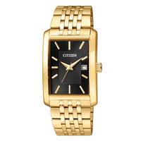 Citizen Men's Quartz Black Dial Gold Tone Stainless Steel Bracelet Watch