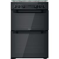 Hotpoint HDM67G0CCB/UK 60cm Double Oven Gas Cooker - Black