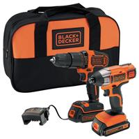 Black + Decker 18V Cordless 1.5AH Twin Pack with2x Batteries