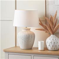 Pacific Kalli Ceramic Flecked Table Lamp - White and Grey
