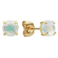 Revere 9ct Yellow Gold Round Opal Stud Earrings