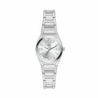 Fossil Everett Three Hand Silver Tone Stainless Steel Bracelet Watch