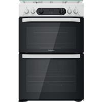 Hotpoint HDM67G0CCW/UK 60cm Double Oven Gas Cooker - White