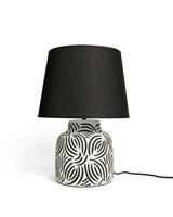 Habitat Lynx Brush Stroke Ceramic Table Lamp - Black & White