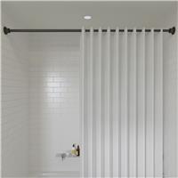 Stick n Lock Black Telescopic Shower Curtain Rail - 129.5 - 229.8 cm