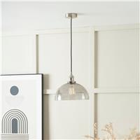 Pacific Cecilia Smoked Glass Adjustable Dome Pendant Light - Grey
