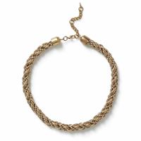 Freedom Gold Tone Crystal Chain Twist Necklace
