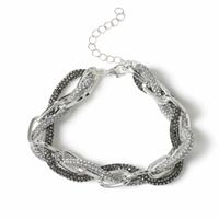 Freedom Silver Tone Jelly Linked Chain Bracelet