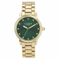 Lipsy Green Dial Stone Set Gold Bracelet Watch