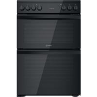 Indesit ID67V9KMB/UK 60cm Double Oven Electric Cooker Black