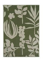 Habitat Floral Print Green & White Flatweave Rug - 170x120cm