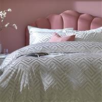 Habitat Geo Velvet Silver Bedding Set - Double