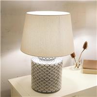 Pacific Demetri Ceramic Table Lamp - Grey and Blue