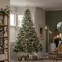 Habitat 8ft Pre lit Blue Oscar With Pine Cone Christmas Tree