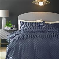 Habitat Velvet Geo Navy Bedding Set - Kingsize