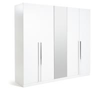 Habitat Munich 5 Door Mirror Wardrobe - White