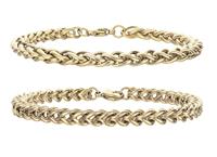 Revere Men's Stainless Steel Chain Bracelet - Set of 2