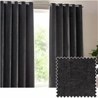 Yard Heavy Chenille Eyelet Curtains - Charcoal - 168x137cm