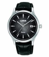 Lorus Men's Black Dial Leather Strap Watch