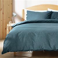 Habitat Herbalist Cotton Textured Blue Bedding Set - Double