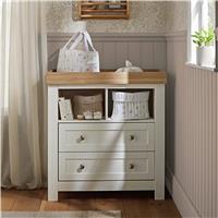 CuddleCo Burford Kids Dresser Changer - White & Oak