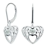 Revere Sterling Silver 0.04ct Diamond Drop Earrings - April