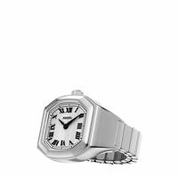 Fossil Ladies Two Hand Octagonal Silver Tone Stainless Steel Harlow Watch Ring