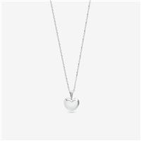 Inicio Silver Polished Puff Heart Pendant Necklace