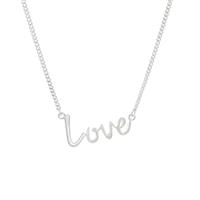 Moon & Back Sterling Silver 'Love' Pendant Necklace