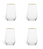 Habitat Set of 4 Gold Rim Hi Ball Glasses