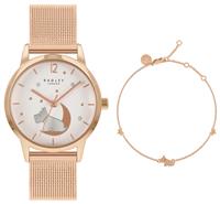 Radley Dog In Moon Rose Gold Mesh Strap Watch/ Bracelet Set