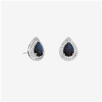 Jon Richard Rhodium Plated Cubic Zirconia Sapphire Stud Earrings