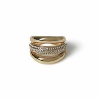 Freedom Gold Tone Triple Row Statement Ring - Small