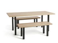 Habitat Zayn Wood Effect Dining Table & 2 Benches - Birch