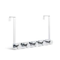 Argos Home Over Door Pack of 5 Round Hooks - Chrome