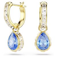 Swarovski Blue Drop Mini Pave Hoop Earrings