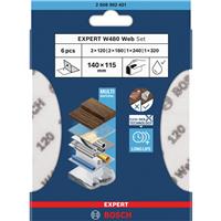 Bosch 6 Piece Expert W480 Web Set - 1/4 Hand Sanding Sheet