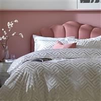 Habitat Geo Velvet Silver Bedding Set - Single